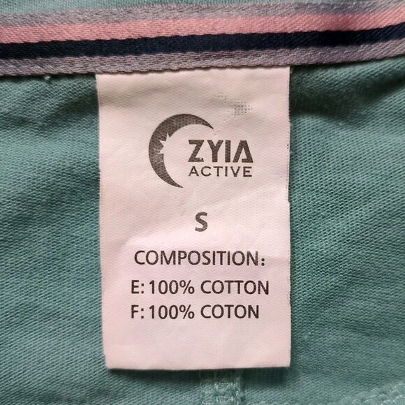 Zyia Active Short Sleeve T-shirt 100% Cotton Teal Women’s Small - Picture 2 of 6